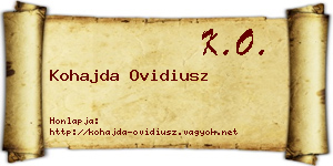 Kohajda Ovidiusz névjegykártya